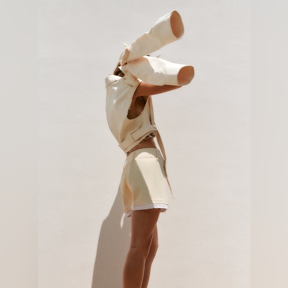 Zara cropped jacket bomber vest coat convertible trench casual style - Picture 10 of 12